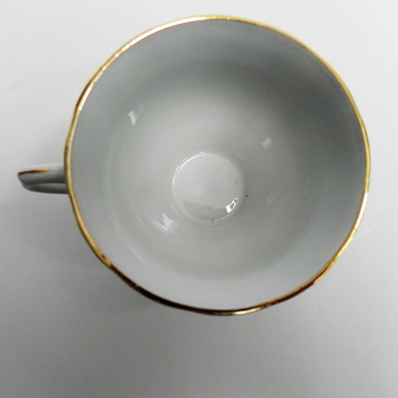 Collectable Vintage Yong Sheng Porcelain Cup & Saucer Black Leaf Yellow Flower - Picture 7 of 8